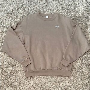 ALO Yoga Tan Crewneck Sweater Relaxed Fit